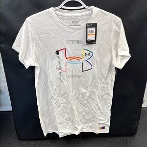 Under Armour White women Shirt LGTBQ